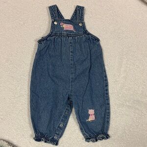 Tykes by Carters Charming Blue Jean denim garden kitty cat gingham girls 6/9m